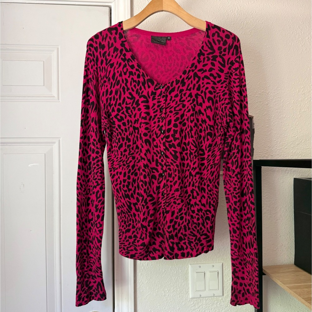LIVING DEAD SOULS uk leopard cheetah goth punk retro‎ pinup cardigan sweater